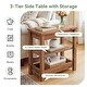 Solid Wood End Table Set of 2, 2-tier Farmhouse Side Table with Storage ...