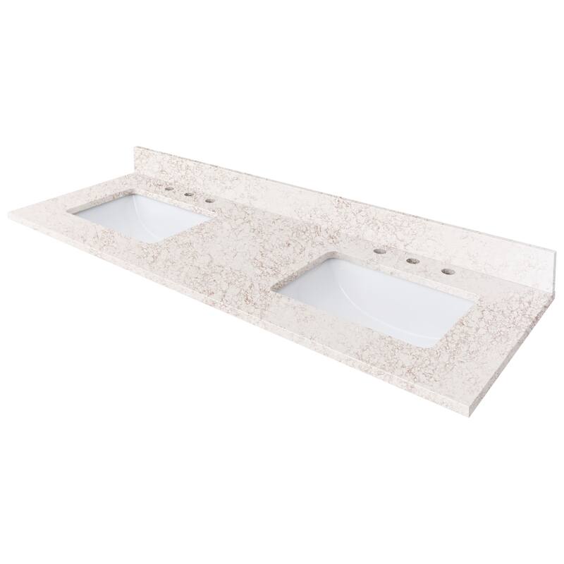 Avanity Quartz Vanity Top with Rectangular Undermount Sinks