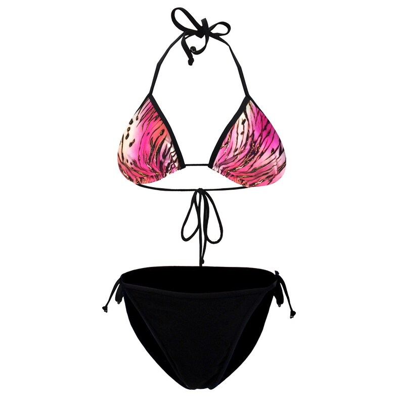 pink animal print bikini