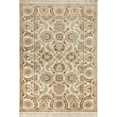 Momeni Heirlooms Traditional Hand Knotted Wool Beige Area Rug - 3'11" X 5'9"