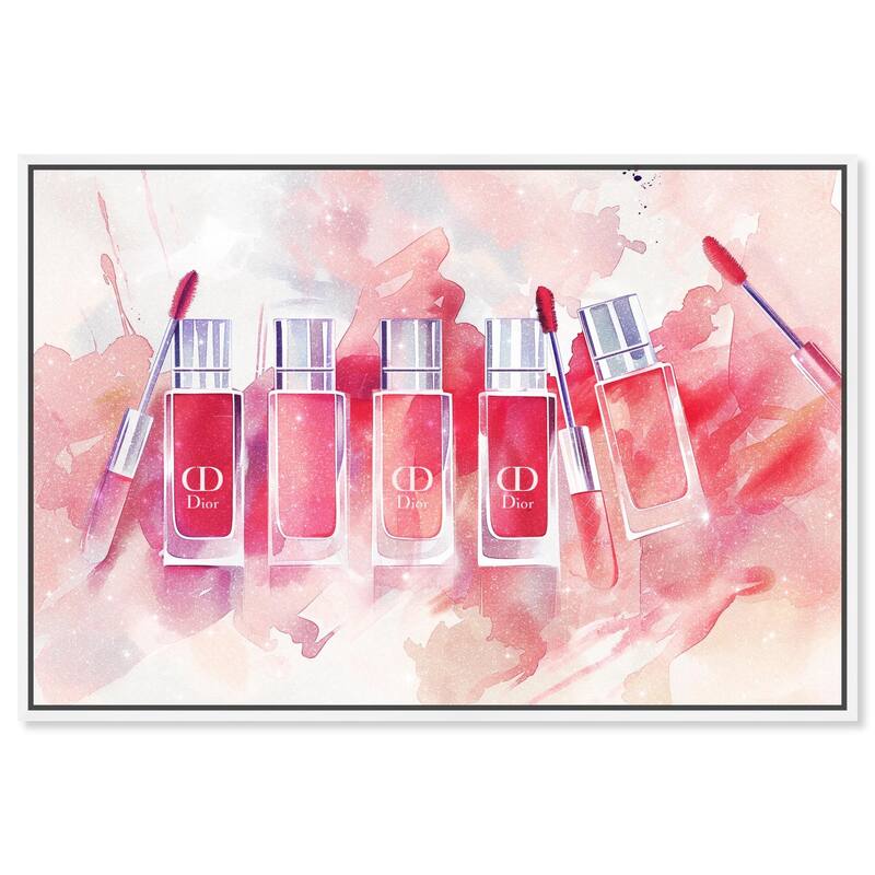 Lip Gloss Splash Canvas by Art Remedy - White - 36" x 24"