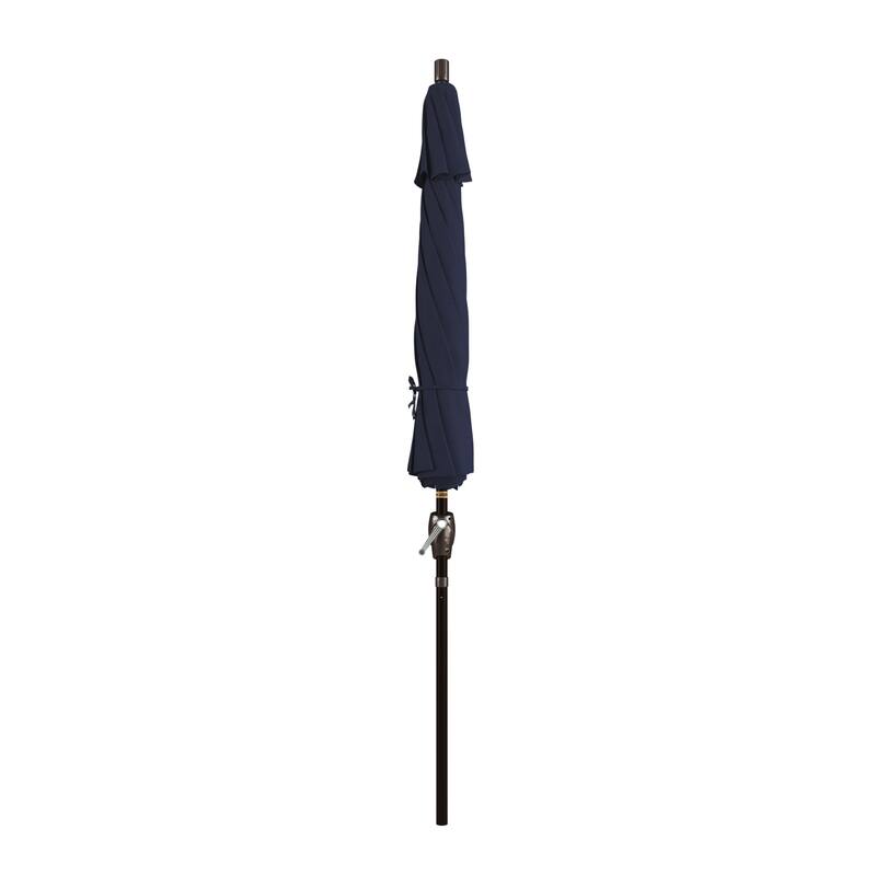 California Umbrella 9' Rd. Aluminum Patio Umbrella, Crank Lift with Push Button Tilt, Bronze Finish, Pacifica Fabric