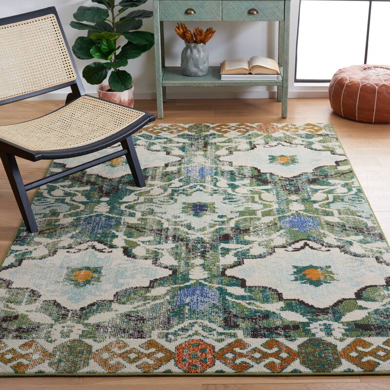 SAFAVIEH Madison Dragojla Distressed Rug - 9' x 12' - Green/Ivory
