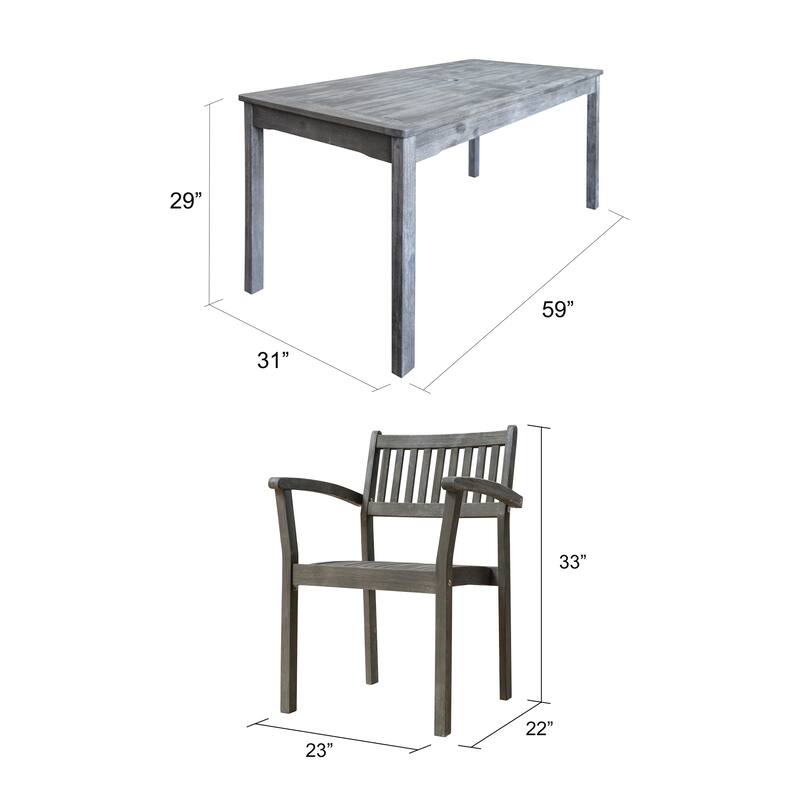 Caladesi Stackable Wood Dining Set