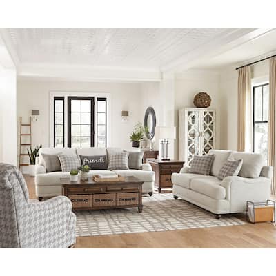Glenn Transitional Upholstered English Arm Sofa Set