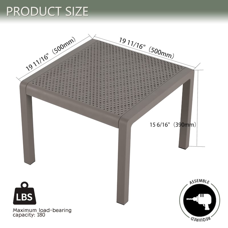 BNK Modern Furniture Set With Seat Cushions and PP & Steel Frame, 2 Accent Chairs and 1 Coffee Table