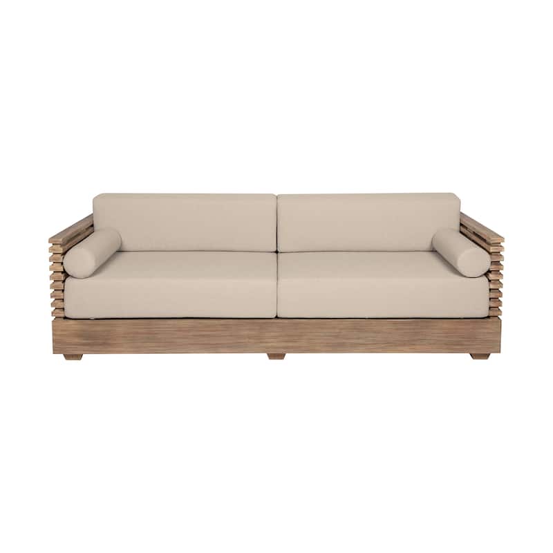Vivid Modern Solid Wood 4 Piece Outdoor Conversation Set with Olefin Cushions