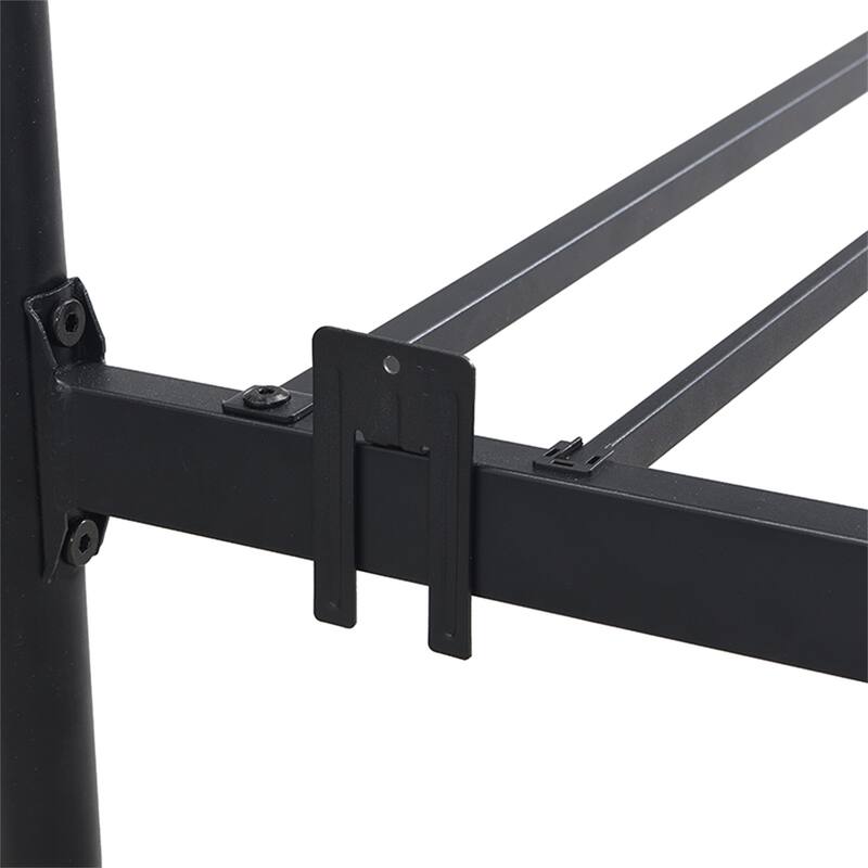 Queen Size Platform Bed Frame, Storage Headboard with Charging Station
