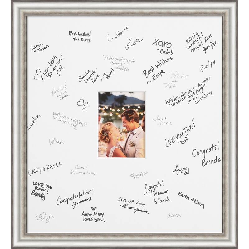 Salon Signature Mat Picture Frame - Autograph Photo Frame Guest Book Alternative for Weddings, Graduations, or Retirement