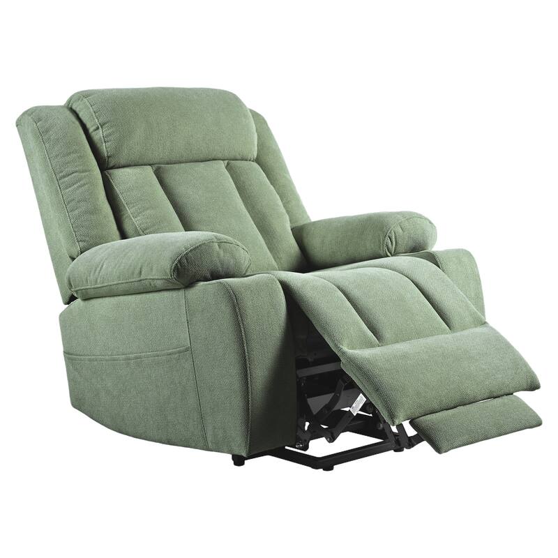 Power Lift Recliner Chair,Fabric Lift Chairs w/Extended Footrest,Theater Seating with 2 Cup Holders,Side Pockets,Remote Control