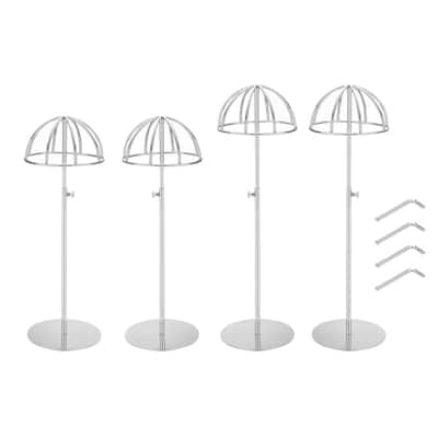 4x Hat Display Stand, Adjustable Height Hat Wigs Head for Display Hats