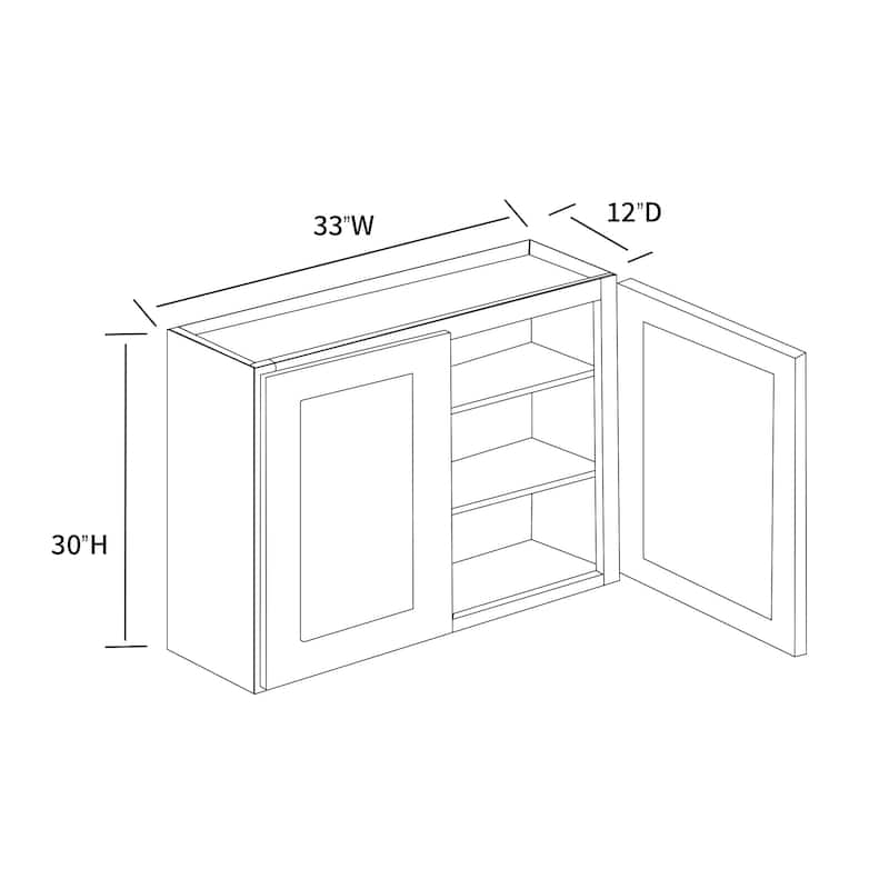 Grey Shaker Wall Cabinet - Ready to Assemble, for Kitchen and Bathroom Storage