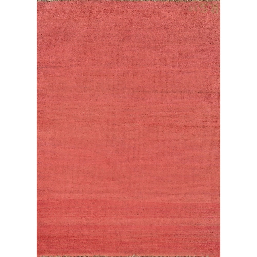 Pink Gabbeh Modern Rug Hand-Knotted Foyer Wool Carpet - 2'0" x 2'11"