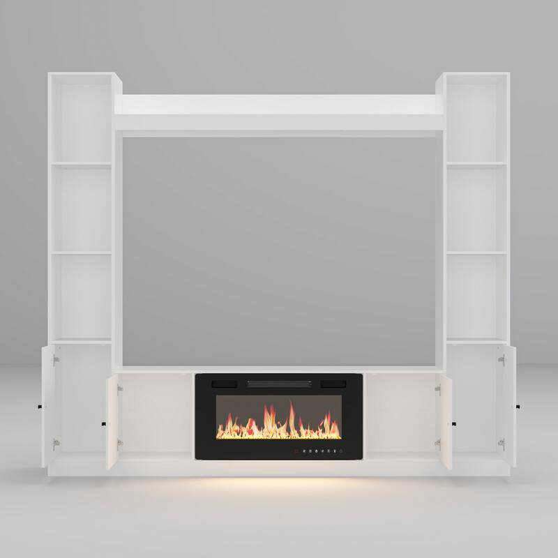 TV Stand/Electric Fireplace Ensemble Cozy Stylish Living Room Solution