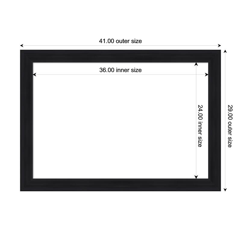 Abbey Black Framed Dry Erase Magnetic Board - 41 x 29 in