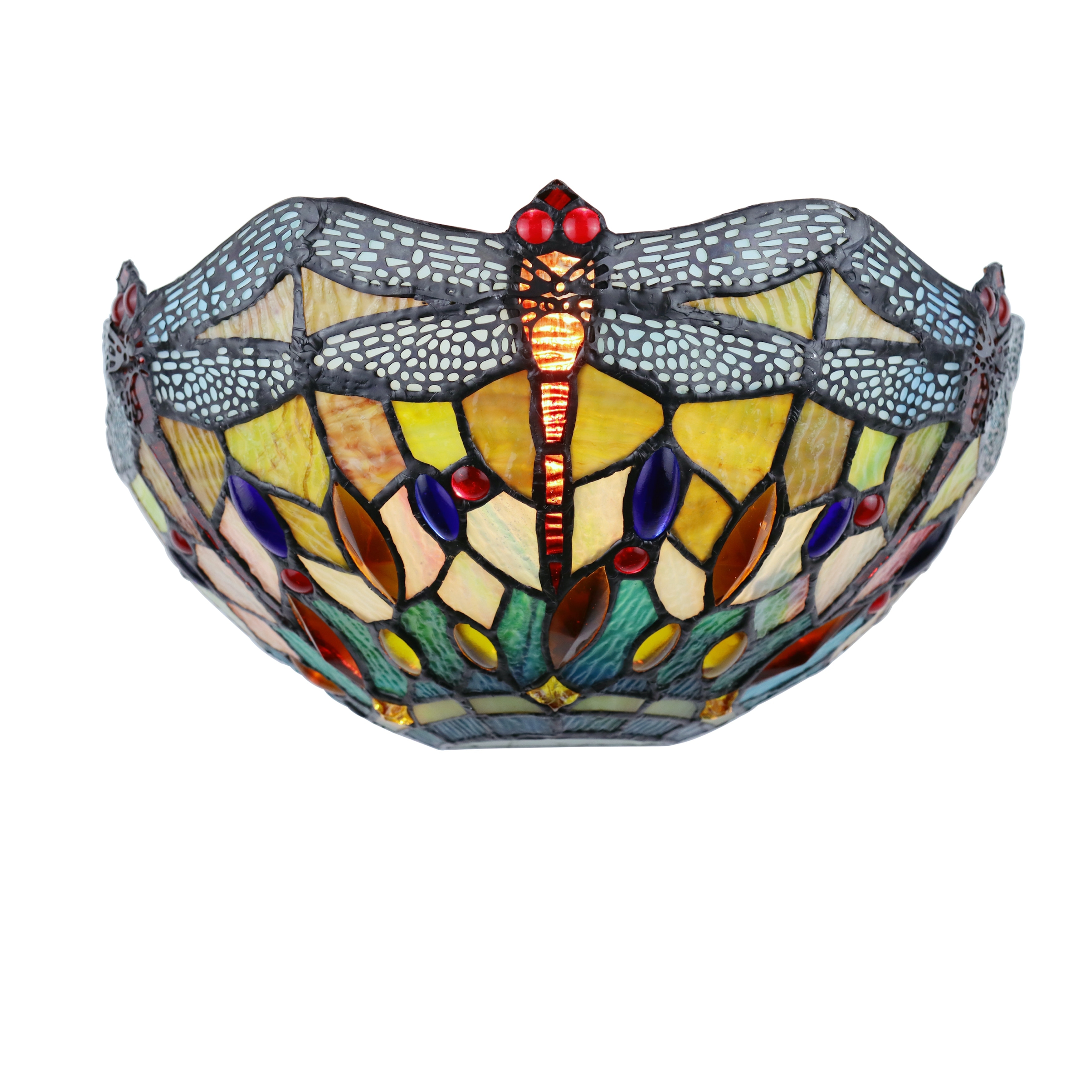 Tiffany Style Dragonfly Design 1-light Dark Bronze Wall Sconce