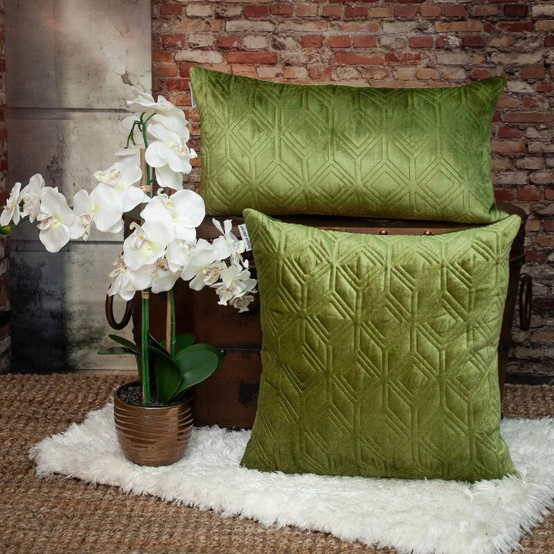 20" Olive Transitional Quilted Throw Pillow