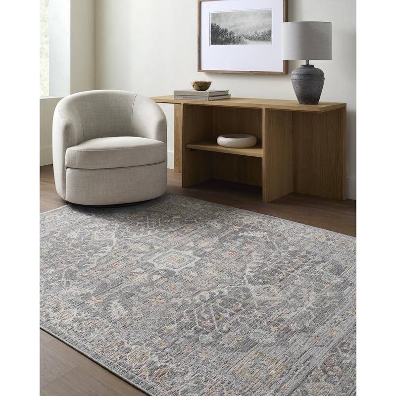 Livabliss Amir Traditional Area Rug - Medium Gray - 7'10" x 10'