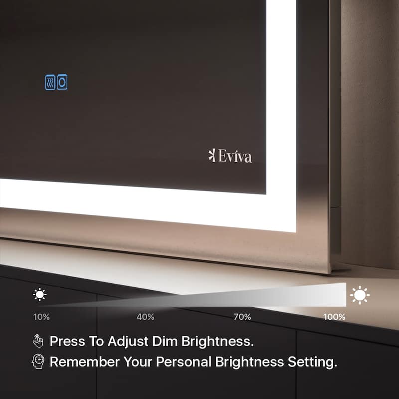 Eviva Lite 24" x 30" Rectangular Wall Mounted Modern Frameless Mirror - Clear