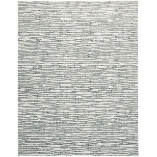 HomeRoots 10' X 13' Gray Green And Ivory Striped Distressed Stain ...