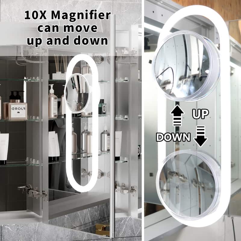MEDUNJESS 20'' x 32'' Frameless Bathroom Cabinet with Defogging