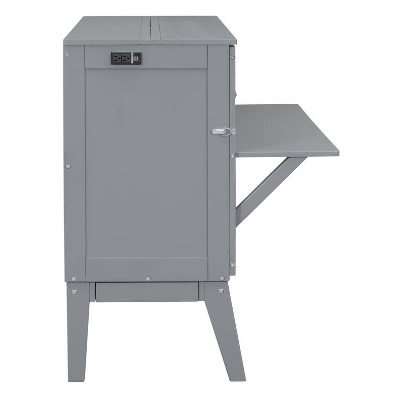 Murphy Bed Platform Bed with USB Port & Removable Shelves On Each Side