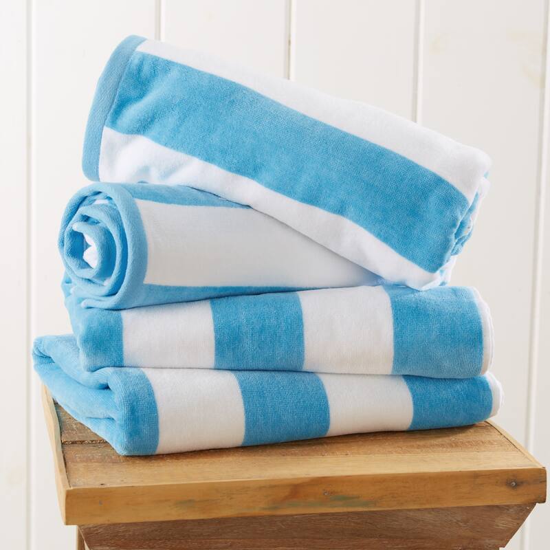 Linery & Co. Oversized Cotton Cabana Beach Towel, 4 Pack - 35" x 70"