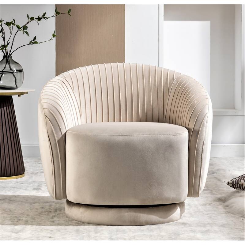 Small Milvo Velvet Swivel Barrel Chair