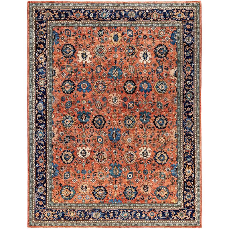 Serapi One-of-a-Kind Hand-Knotted Area Rug - Orange - 9' 0" x 11' 9"