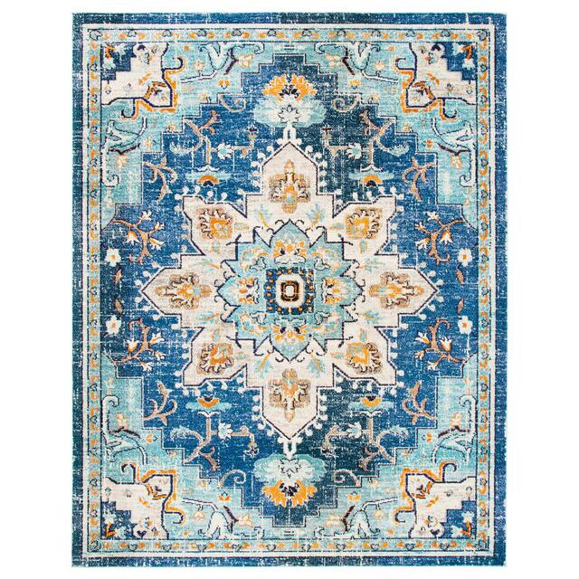 SAFAVIEH Madison Diederike Boho Medallion Distressed Rug