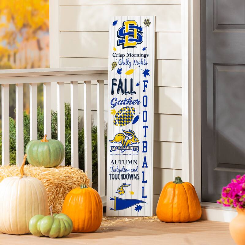 47" Double Sided Seasonal Porch Leaner, South Dakota State University - 47" x 11.25" - Fall