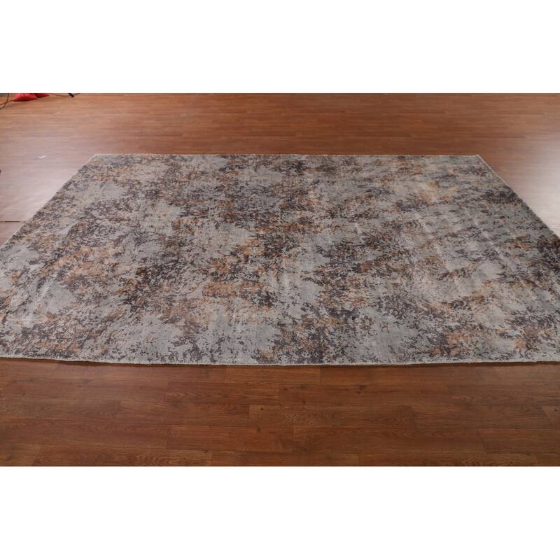 Multi-Color Abstract Indian Area Rug Handmade Wool Carpet - 6'6"x 9'10"