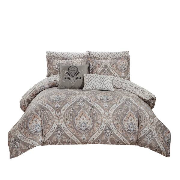 slide 2 of 6, Tisdale 9-Piece Damask Printed Comforter and Sheet Set