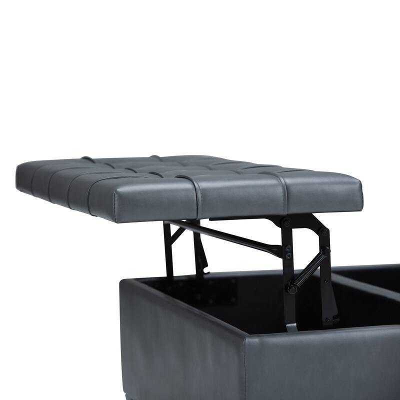 Coffee Table Storage Ottoman - Dark Gray