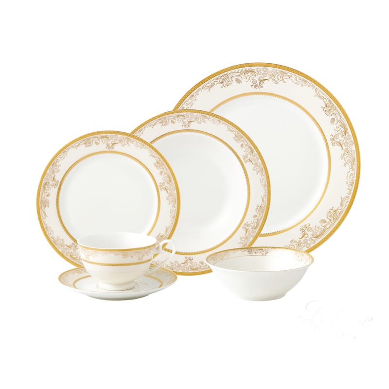 24 Piece Dinnerware Set-Bone China, Service for 4 by Lorren Home Trends