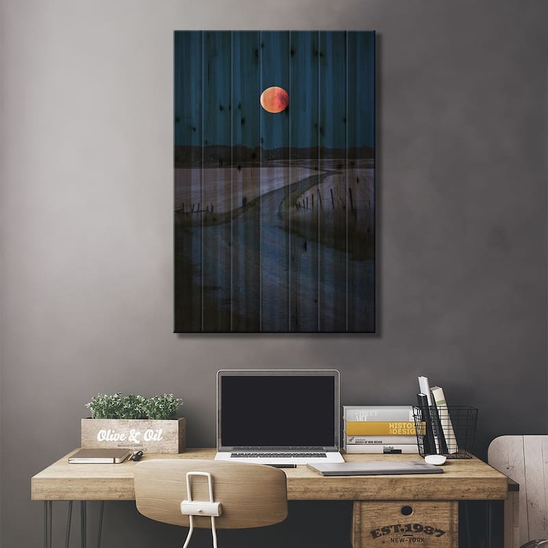 Bloodmoon 2018 Print On Wood by Christian Lindsten - Multi-Color