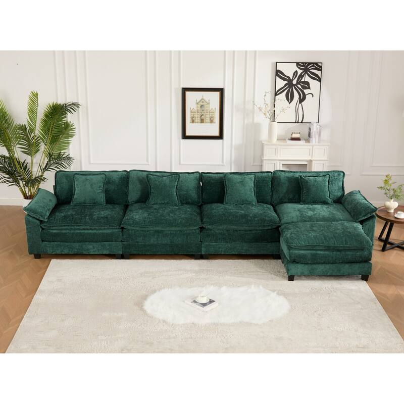 GDF Studio - Sandy Comfort Modern Upholstered Sectional Sofa with Double-Layer Chenille Cushions