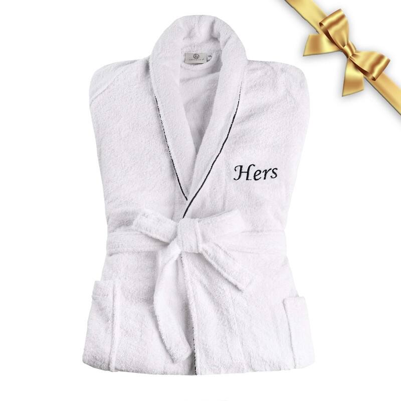 Superior 100% Cotton Embroidered Adult Unisex Luxury Bathrobe