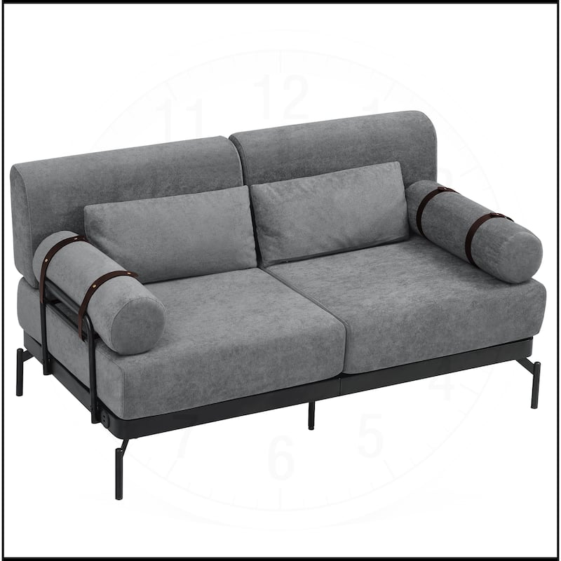 59" Loveseat Sofa with Flexible USB Ports