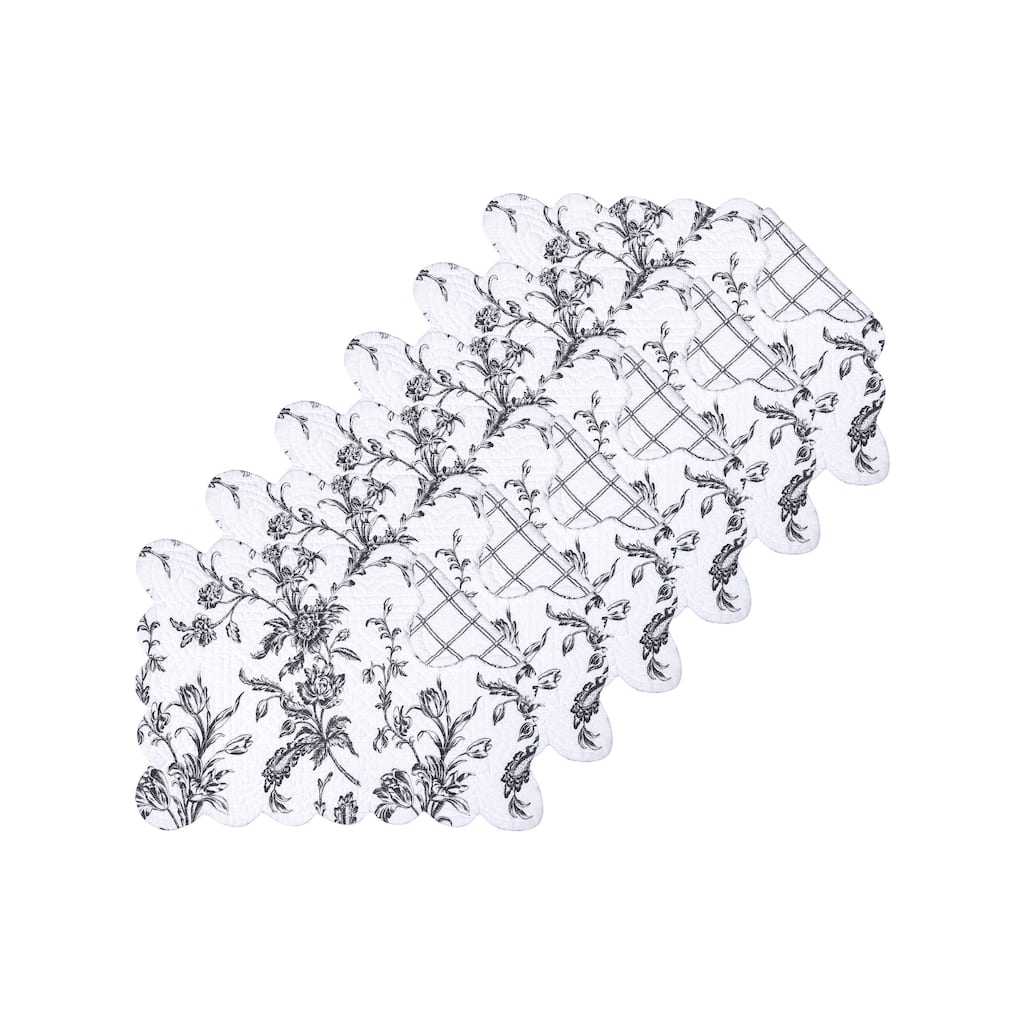 Bleighton Black Quilted Placemat Set 6