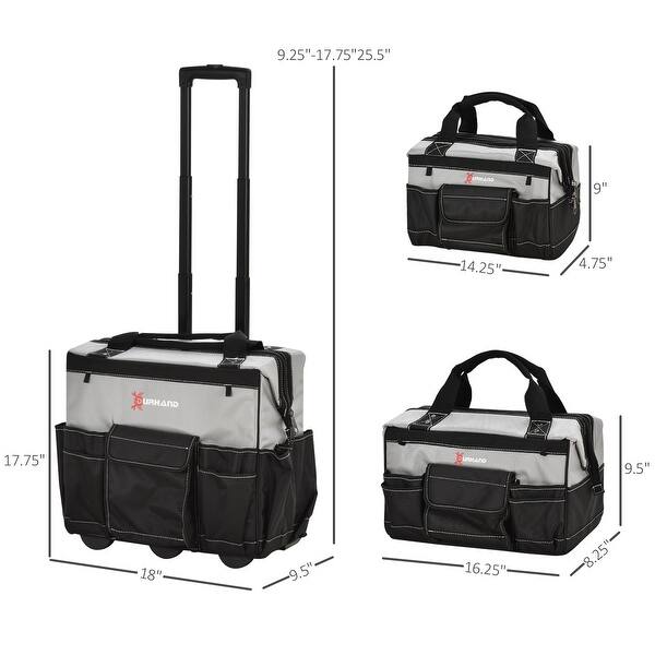 DURHAND 3pcs Rolling Mobile Tool Bag Electrician Bags Organizer