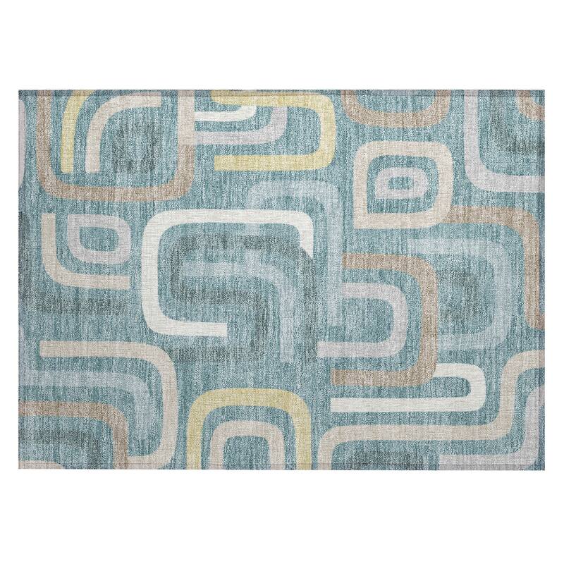 Machine Washable Indoor/ Outdoor Modern Penner Chantille Rug