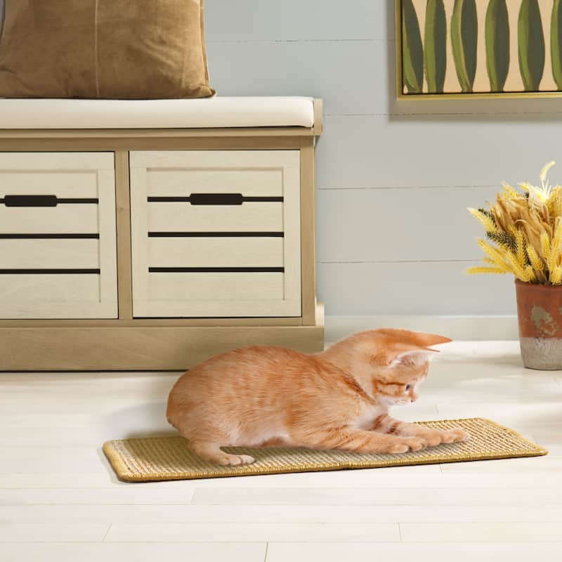 SAFAVIEH Home Sisal Small Boucle Weave Cat Scratch Mat