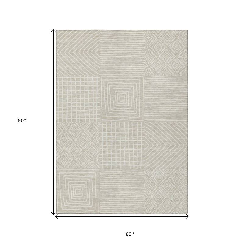 HomeRoots Geometric Transitional Rectangle Outdoor Rug