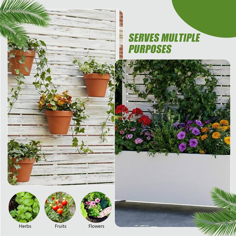 Metal Planter Box with Trellis Privacy Screen Planter Box with Lockable Wheels