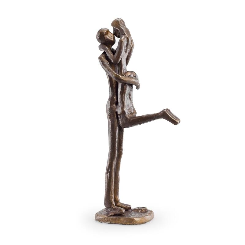 Passionate Kissing Couple Figurine - 8" - Bronze
