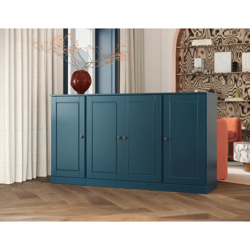 Palace Imports 100% Solid Wood 65" Sideboard with Solid Doors, 2-Drawers and Adjustable Shelves
