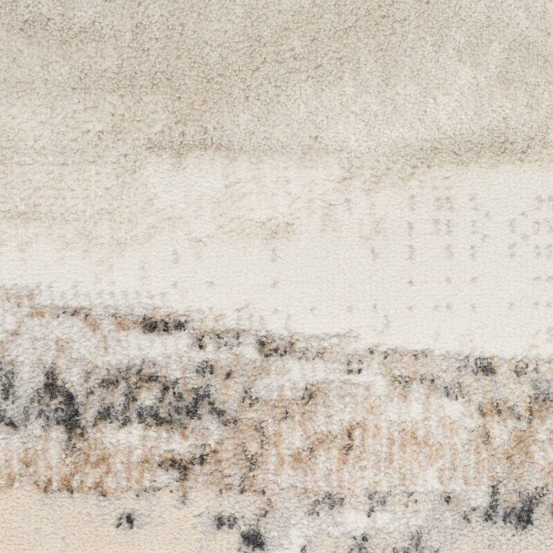 Nourison Illusion Indoor only Cream / Ivory Abstract Area Rug - 5' 3" x 7' - Ivory/Multicolor - 5' 3" x 7' - Rectangle