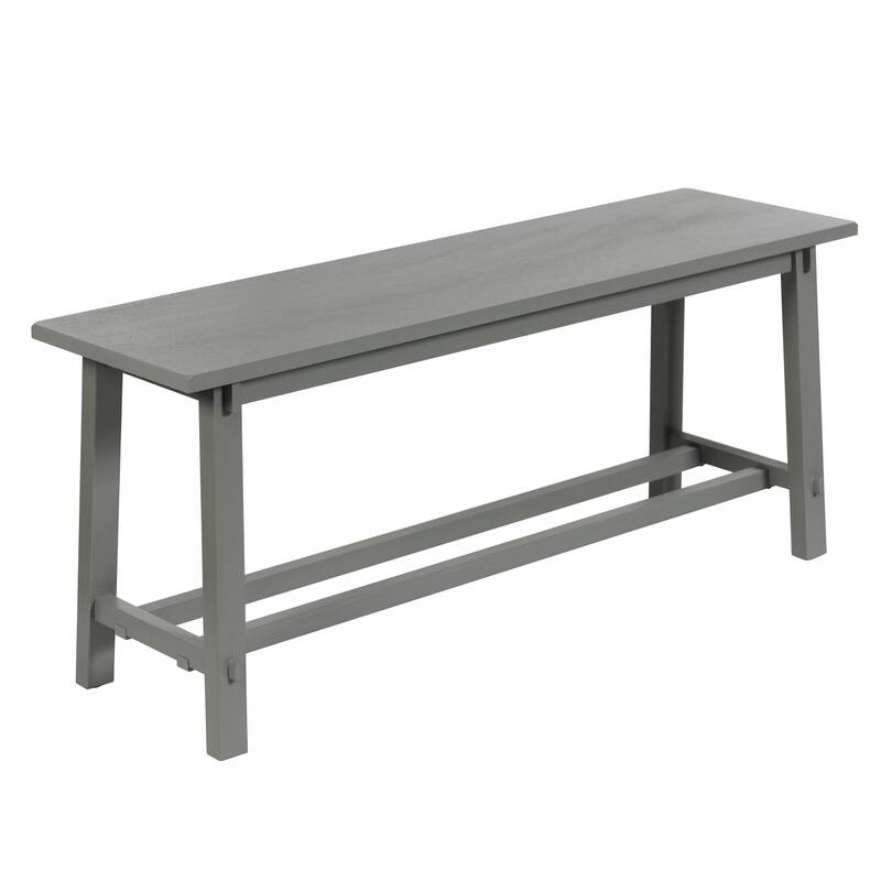 StyleCraft Mabel Slatted Utility Bench - 11.8" D x 42" W x 18" H - Stone Gray
