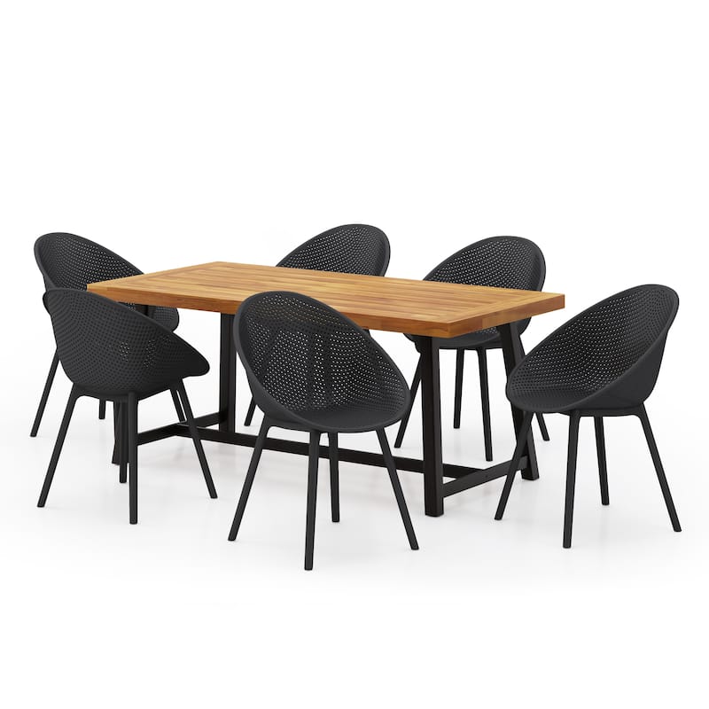 Christopher Knight Home Virella Outdoor Acacia Wood 7pc Patio Dining Set